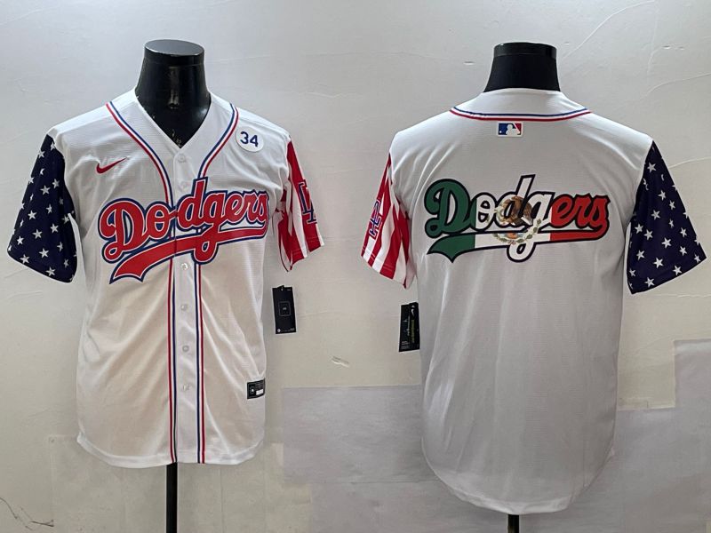 Men Los Angeles Dodgers Blank White a generation of national flags Joint name 2025 Nike MLB Jersey style 11->los angeles dodgers->MLB Jersey